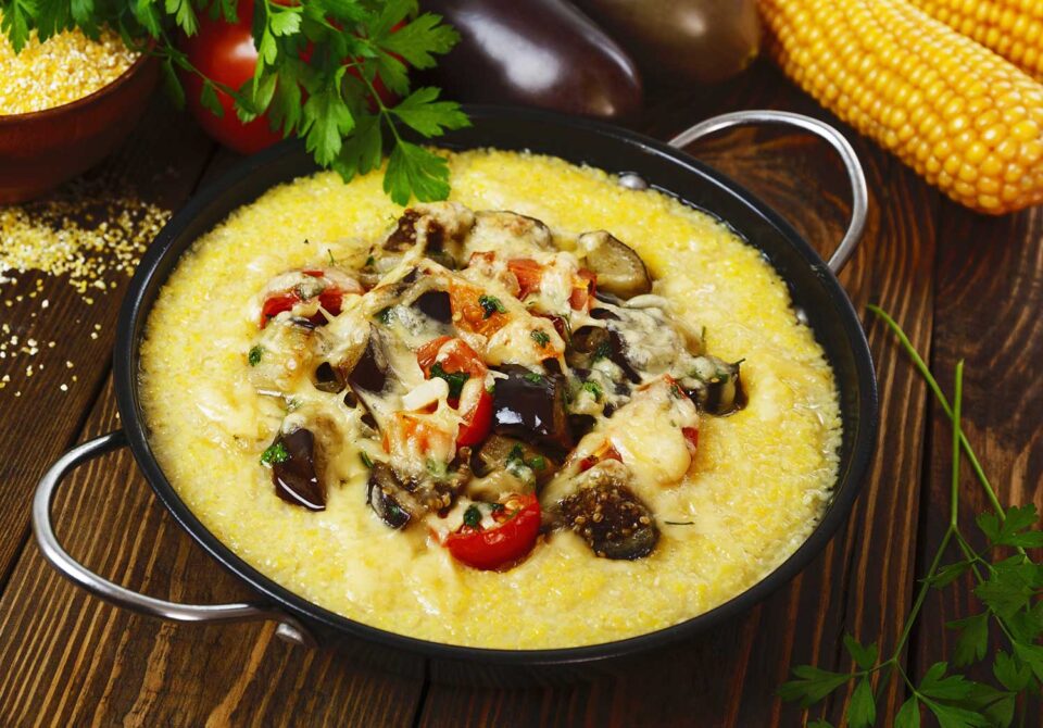 Polenta with oven roasted vegetables