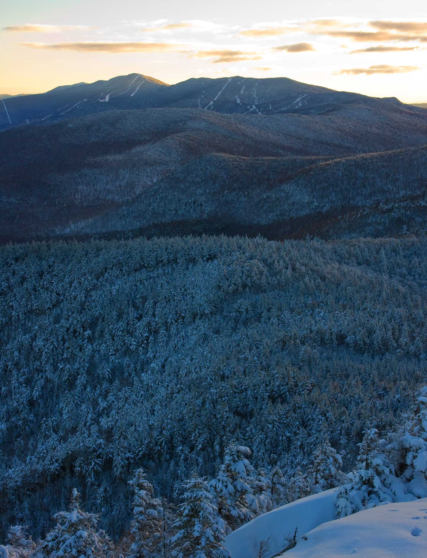The Berkshire Mountains in winter